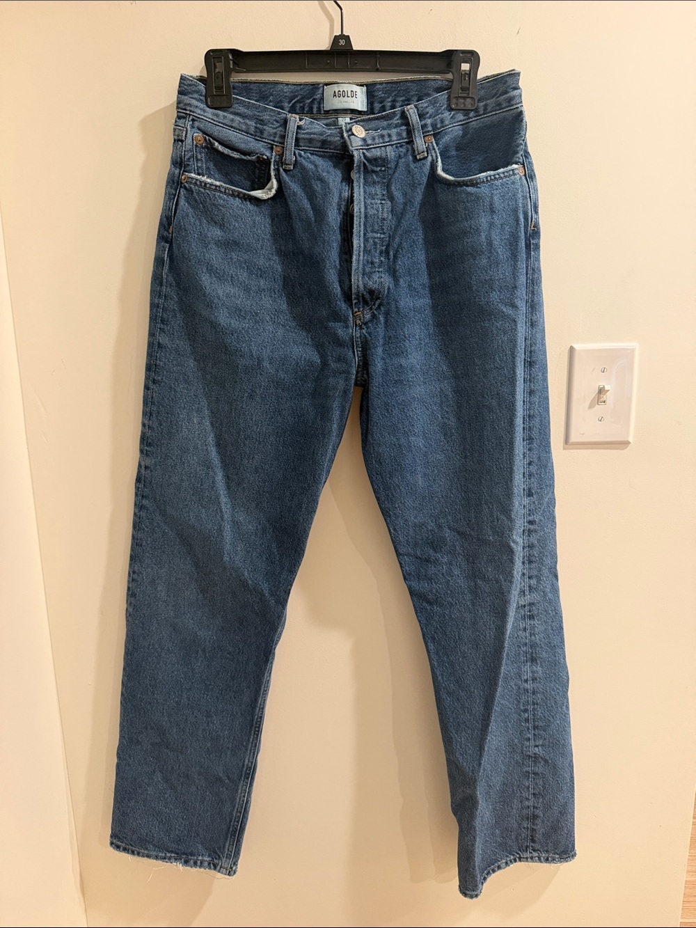 Agolde Men's Relaxed Blue Denim Jeans